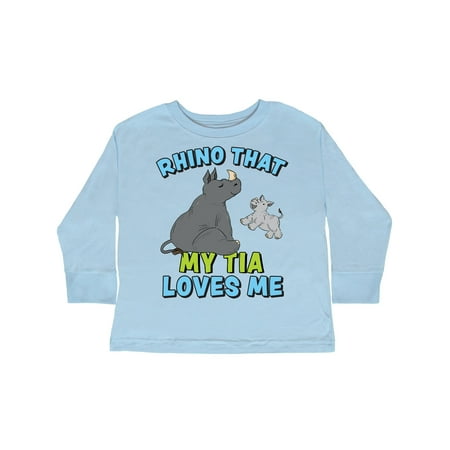 

Inktastic Rhino That My Tia Loves Me with Cute Rhinos Gift Toddler Boy or Toddler Girl Long Sleeve T-Shirt