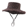 thumbnail image 4 of Unir Outdoor Hiking Leopard Print Bucket Hat for Women, Wide Brim with Windproof Chin Strap, UV Protection Sun Hat, 1 Piece, One Size, 4 of 6