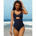 thumbnail image 2 of Asoul One Piece Ribbed Swimsuits for Womens High Cut Padded Monokini Bathing Suit, 2 of 6