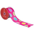thumbnail image 6 of Northlight Easter Egg Design Wired Spring Craft Ribbon - 2.5" x 10 Yards - Pink, 6 of 6