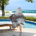 thumbnail image 3 of Yayeee Kids Hooded Towels Toddler Soft Absorbent Beach Bathing Wrap 50" x 23.5", River and Mountains, 3 of 5