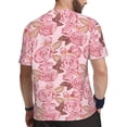 thumbnail image 2 of Wukai Rose Flowers Print Men's Short-Sleeved Mesh T-Shirt,Quick-Dry Short Sleeve Workout T-Shirt-Medium, 2 of 8