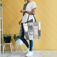 thumbnail image 4 of FORMRS Womens Canvas Tote Bag with Zipper Inner Pocket Shoulder Handbag, Blue Cute Cats, 4 of 7
