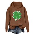 thumbnail image 1 of Nouveau & Tendance! FUNUONY Sweat à Capuche pour la Saint-Patrick Mode Féminine Col Rond Quatre Pulls Imprimés Manches Longues Café S, 1 of 4