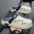 thumbnail image 5 of GPOECD Outdoor Mens Slippers and Beach Sandals Men's Clogs with Breathable Holes and Comfortable Design ZZ03_Blue,8, 5 of 9
