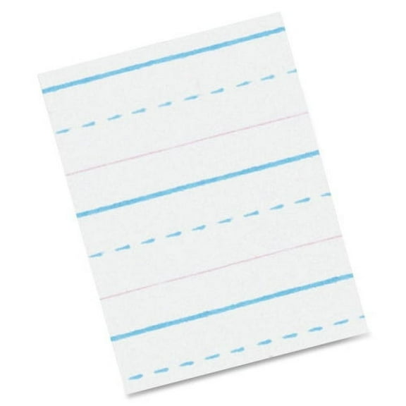 Zaner-Bloser Sulphite Handwriting Paper, Dotted Midline, Grade 2, 1/2" x 1/4" x 1/4" Ruled Long, 10-1/2" x 8", 500 Sheets