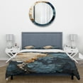 thumbnail image 3 of Designart "Liquid Ink VORTEX IV" Abstract Bedding Covert Set - Abstract Spirals Gold Modern Bed Set With 1 Sham, 3 of 6