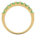 thumbnail image 5 of 0.63 ctw Wedding Band for Women - 18K Yellow Gold Simulated Green Diamond Stackable Eternity Ring, 5 of 6