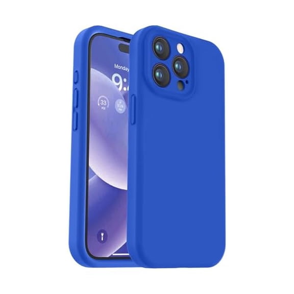 Eryueer Compatible with iPhone 15 Pro Max Case, Upgraded Premium Silicone, [Camera Protection] [Soft Anti-Scratch Microfiber Lining] Shockproof Phone Case for iPhone 15 Pro Max 6.7 inch - Klein Blue