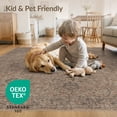 thumbnail image 4 of ODIKA 8'x10' Washable Area Rug Non-Slip Chair-Friendly Mat Grain Vintage Farmhouse Earthy Distressed Border Circle Cowboy Flowing Dynamic for Dining Room, Large Office, Lounge, 4 of 7
