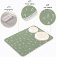 thumbnail image 4 of Sage Green Dish Drying Mat Quick Absorbent 16x18 Doodled Botany Flowers Leaves Herbs Plants Kitchen Drying Mat for Countertop Sink Reusable Dishes Mats Kitchen Essentials, 4 of 7