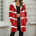 thumbnail image 2 of jobturf Winter Coats for Women Thickened Warm Fleece Lined Lightweight Jacket Fall Fashion Drawstring Zip up Hoodie Casual Outerwear with Pockets, 2 of 6