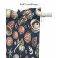 thumbnail image 5 of Coastal Shell Starfish Kitchen Valances for Windows Farmhouse Linen Window Valance Curtain for Living Room Window Treatment Vintage Ocean Summer Seaside Valance Rod Pocket Topper Drape, 42 x 18 Inch, 5 of 6