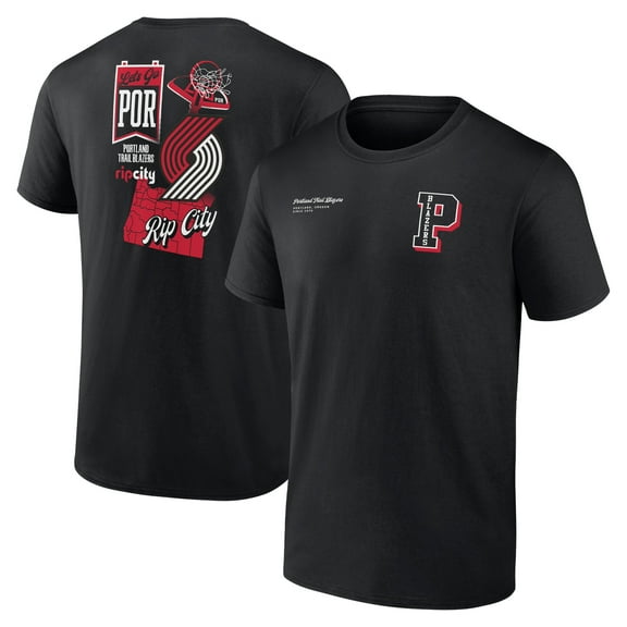 Men's Black Portland Trail Blazers Split Zone T-Shirt