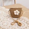 thumbnail image 5 of Zanarzt Farmer Hat for Kids Little Kids Girls Summer Straw Sun Hat Wide Brim Bowknot Floppy Beach Sun Hat and Straw Bag Khaki,One Size, 5 of 8