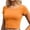 Orange, variant on Yuhangmm Womens Summer Tops, Crop Tee Short Sleeve Shirt Demi Length Casual Top Light Pink One Size
