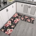 thumbnail image 2 of Pioneer Flower Floral Print Pattern Kitchen Rugs Sets Of 2,Anti Fatigue Kitchen Mat Rugs Non Slip Washable,Decorative Kitchen Floor Mats for Kitchen,Sink,Laundry,17"x30"+17"x47", 2 of 7