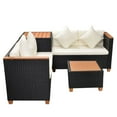 thumbnail image 2 of vidaXL 4 Piece Garden Lounge Set with Cushions Poly Rattan Black, 2 of 4