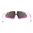 thumbnail image 4 of Mens Trendy Futuristic Color Mirror Oversize Shield Sport Plastic Sunglasses White Pink Blue Mirror, 4 of 4