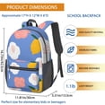thumbnail image 5 of 17 Inch Lightweight Backpack,PVC Waterproof Oxford Fabric, Ergonomically Designed, with Large Capacity, Wildflower Garden Aesthetic Floral Print, 5 of 5