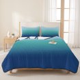 thumbnail image 3 of Full Quilt Set 78''x90'', Teal Blue Ombre Lightweight Bedspread Coverlet Set with 2 Pillow Shams, Modern Abstract Art Gradient Breathable All Season Quilt Bedding for Bedroom/Guest Room, 3 of 9