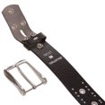 thumbnail image 3 of Snap On Two Row Punk Rock Silver Star Studs with Grommets Leather Belt, 3 of 4
