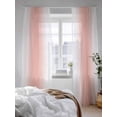 thumbnail image 3 of Sheer Curtains 96 inches Long, Pink White Ombre Gradient Color Light Filtering Sheer Window Curtains Rod Pocket Voile Drapes for Bedroom Living Room, 52"W x 96"L 2 Panels, 3 of 7