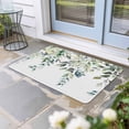 thumbnail image 2 of Eucalyptus Leaves Doormat Outdoor Entrance 18"x30", Watercolor Weeping Teal Botanical Absorb Moisture Dirt Door Mats, Non-Slip Rubber Backing Floor Mats Indoor, Low-Profile Front Door Rugs, 2 of 9