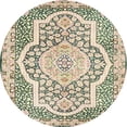 thumbnail image 1 of Ahgly Company Indoor Round Traditional Golden Blonde Gold Medallion Area Rugs, 3' Round, 1 of 6