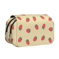 thumbnail image 1 of Disketp Strawberries Estuche de Lápices de Doble Capa con Tapa Abatible y Cremallera, Organizador Escolar para Adolescentes y Adultos, 1 of 7