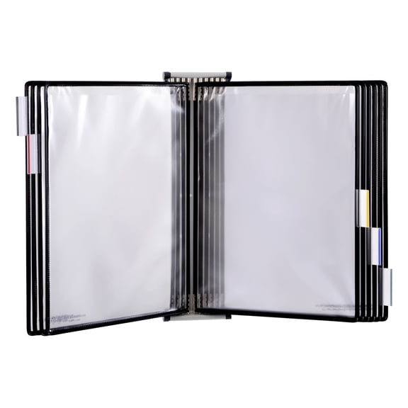 Djois® Wall Mount Reference System, Letter-Size, 10 Pockets, Black