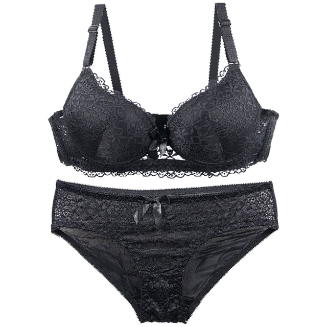 Karight Womens Bras and Panty Sets Push Up Lace Bras Set Plus Size Embroidery Bra Comft Underwear Lift Up Underwire Bra
