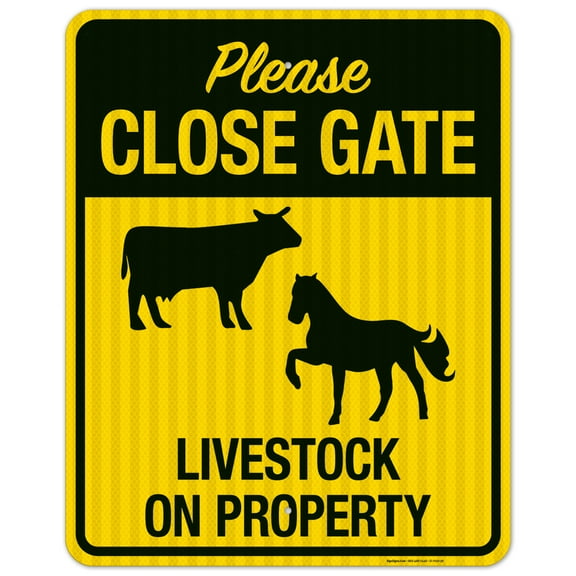 Livestock On Property Sign,