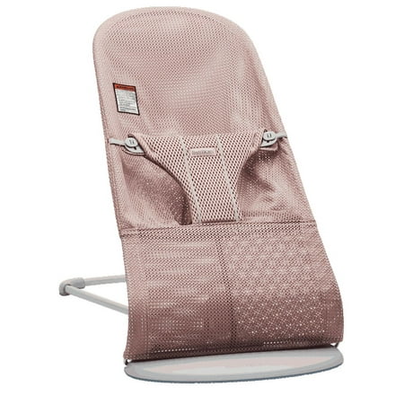 BabyBjorn Bouncer Bliss Light gray frame Mesh Dusty pink