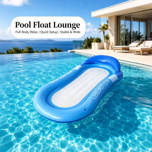 Inflatable Pool Recliner Lounger, Swimming Pool Floating Lounge, Inflatable Floating Raft for Swimming Pool, Beach, Lake and Summer Water Relaxation Activities, AKLJWH