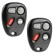 KeylessOption replacement fob for Buick, Cadillac, Chevrolet, GMC, Oldsmobile, Pontiac (16245100-29, 16207901-5) 4-button remote fob w/ trunk release, alarm, 2 pack