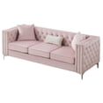 thumbnail image 2 of Paige G824A-S Plush Velvet Sofa, 86" Wide, 3-Seat, Tufted Design with Faux Diamonds, Vibrant Pink, Perfect for Living Room & Social Gatherings, Comfortable & Stylish, 2 of 6
