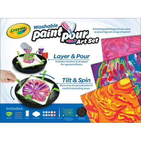 Crayola Washable Paint Pour Set, 20pc Paint Set, Art & Craft Kit, Creative Gift for Kids, 8, 9, 10, 11