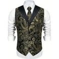 thumbnail image 4 of Donemore Men's Single-Breasted V-Neck Suit Vest Waistcoat Medieval Punk Style Vintage Style Metal Button Slim-Fit Casual Mens Top, 4 of 5