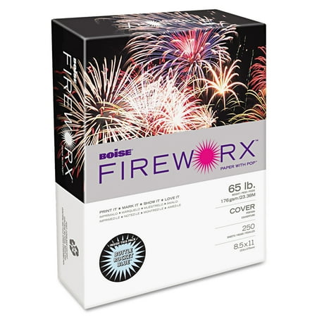 Boise FIREWORX Colored Cover Stock, 65 lbs, 8-1/2 x 11, Bottle Rocket Blue, 250 Sheets