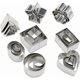 thumbnail image 1 of Mini Geometric Shaped Cookie Biscuit Cutter Set 24 Square Heart Triangle Round Circle Baking Stainless Steel Metal Molds, 1 of 4