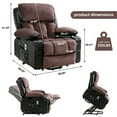 thumbnail image 2 of Lift Recliner Chair, LEGAHOME Electric Power Lift Recliner for Elderly with Heat Therapy and Massage, Oversized PU Leather Recliner Chair with 23" Wide Seat，Cup Holders, USB Port, Black & Brown, 2 of 10