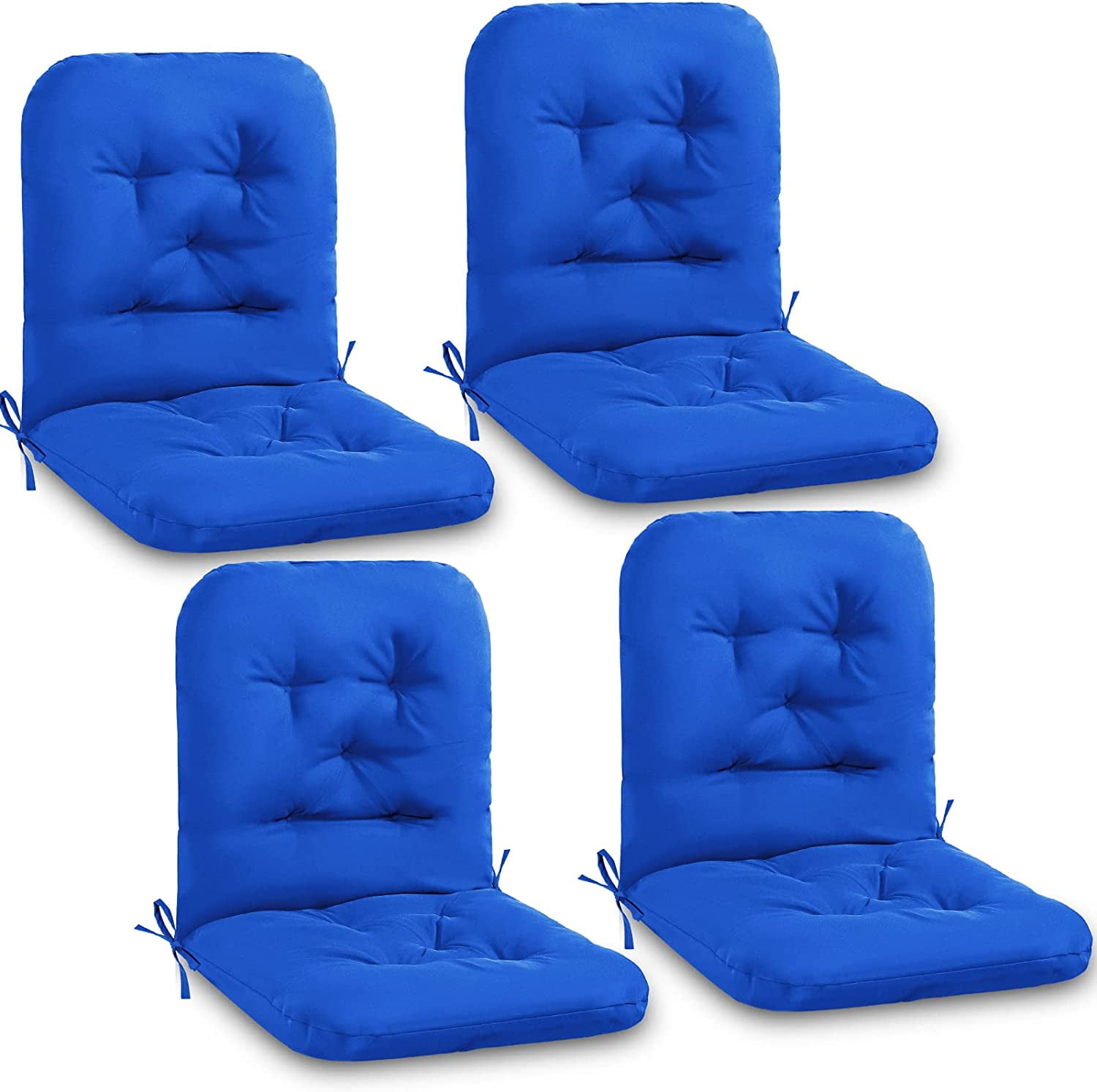 Tufted Back Chair Cushion Indoor Outdoor Weather Resistant Swivel Rocker Patio Chair Cushions for Outdoor Furniture(Wine Red,4 Pack)