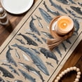 thumbnail image 3 of Blue Ocean Whales Table Runner 120 Inches, Retro Coastal Underwater Animal Brown Bed Runner Dresser Scarves Tabletop for Indoor Outdoor Parties/Ceremony/Banquet, 13"x 120", 3 of 8