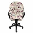 thumbnail image 3 of Floral Office Chair Slipcover, Butterfly and Dragonfly with Wildflowers Abstract Flora and Fauna Illustration, Stretch Decorative Fabric Cover, Standard Size, Teal Beige Mauve, by Ambesonne, 3 of 5
