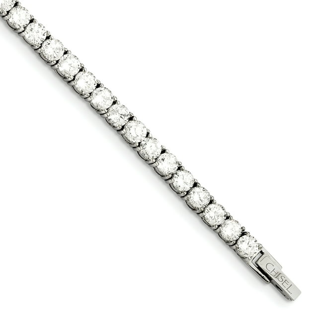 Bracelet en Acier Inoxydable CZ 7.5 Pouces "Bracelets