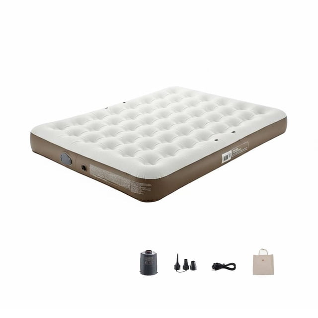Abbraccia Colchón inflable automático, tamaño doble, con bomba integrada, cama portátil para camping, uso interior y exterior