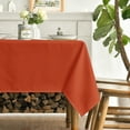 thumbnail image 3 of Sm:)e Set of 2 Stain and Wrinkle Resistant Fitable Orange Table Cloth Square 60x60 Inch, Reusable and Washable Polyester Fabric Table Covers for Party, Wedding and Banquet Decoration 4ft Table, 3 of 8