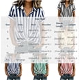 thumbnail image 3 of hoksml Women's Striped Blouse, Collared V Neck Short Sleeve Shirt, Twist Front Casual Daily Office Wear Top, 3 of 9