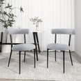 thumbnail image 2 of GDF Studio Daimona Fabric Upholstered Dining Chairs, Set of 2, Light Grey, 2 of 9